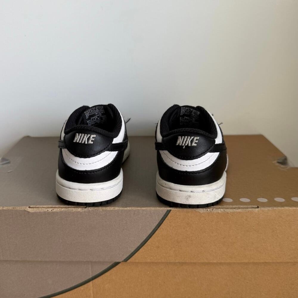 Nike Dunk Low Panda Black/White Toddler Sneakers - SZ 10 C - Picture 7 of 12